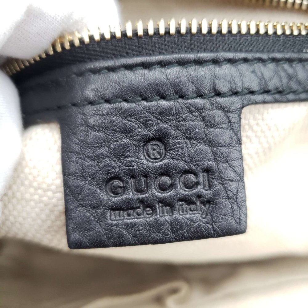100% Authentic Gucci GG Soho Black Leather Shoulder Bag - Picture 14 of 16
